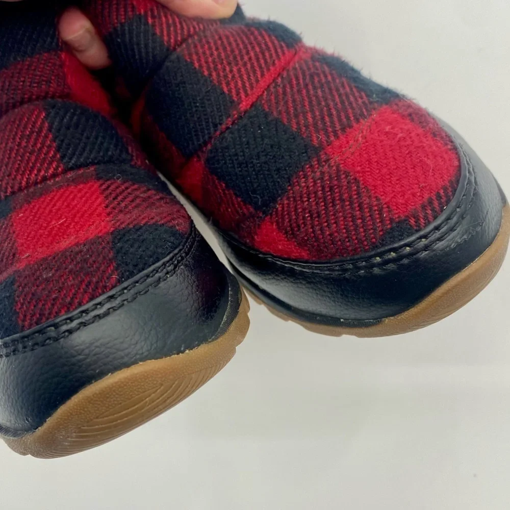 Sorel Red Black Buffalo Plaid Whitney Camp Boots size 7